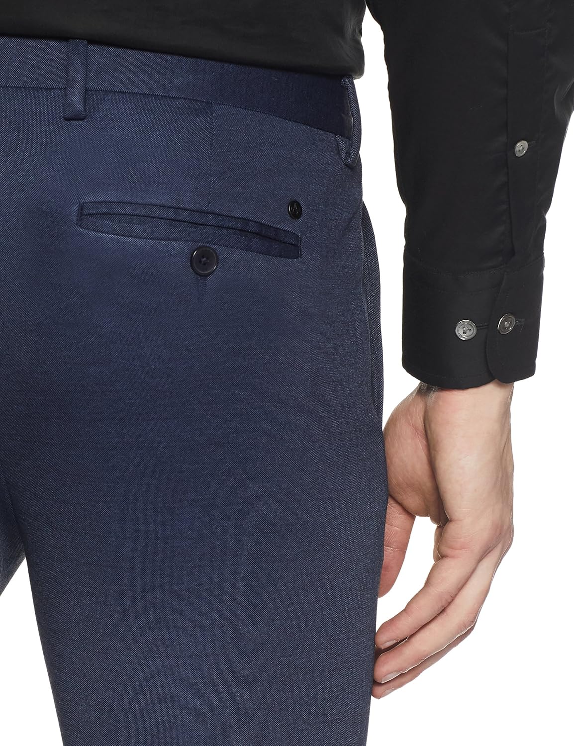 arrow new york men's pleat-front poly viscose formal trousers