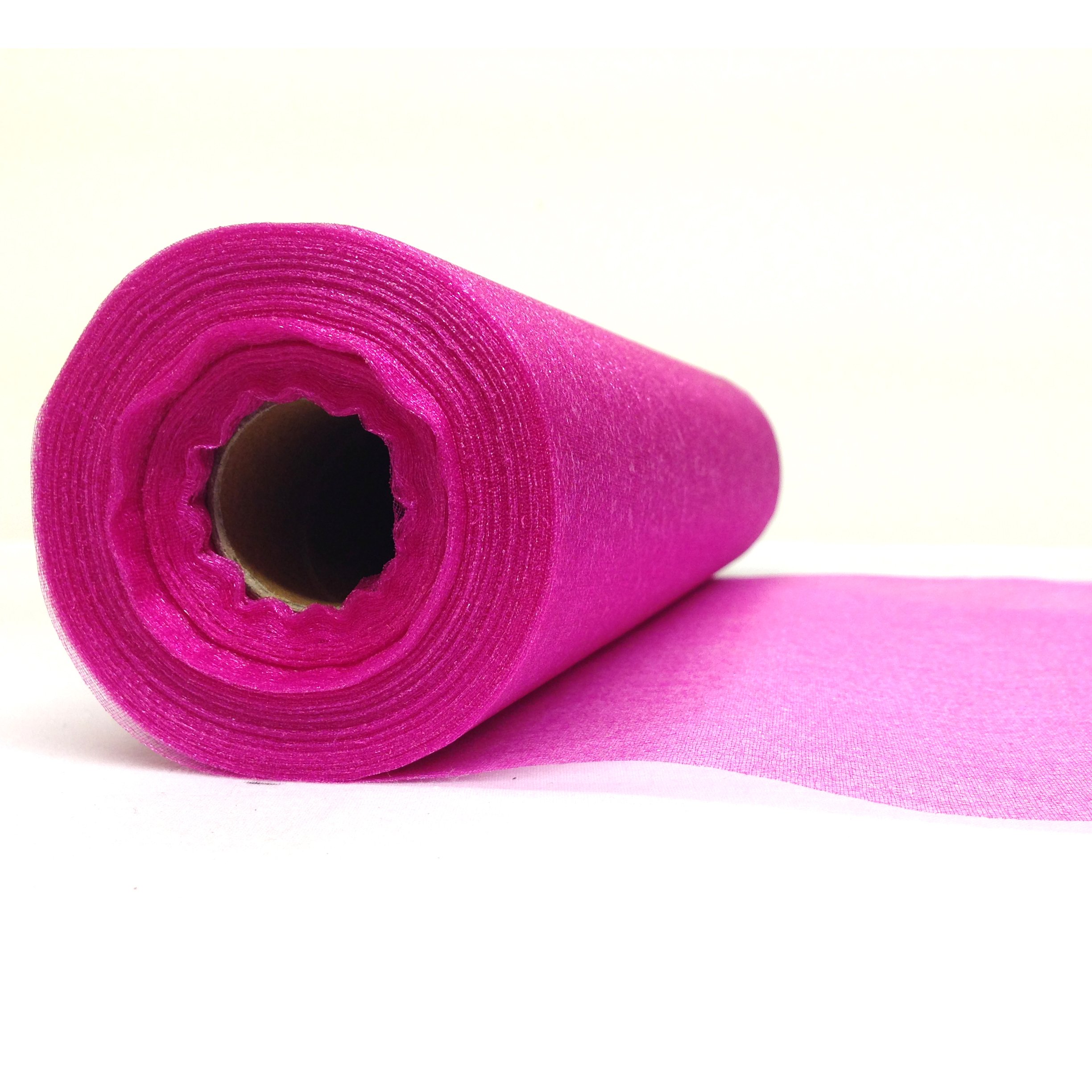 25m x 29cm Snow Sheer Organza Roll Wedding Party Chair Bow Table Runner Decoration (Cerise)