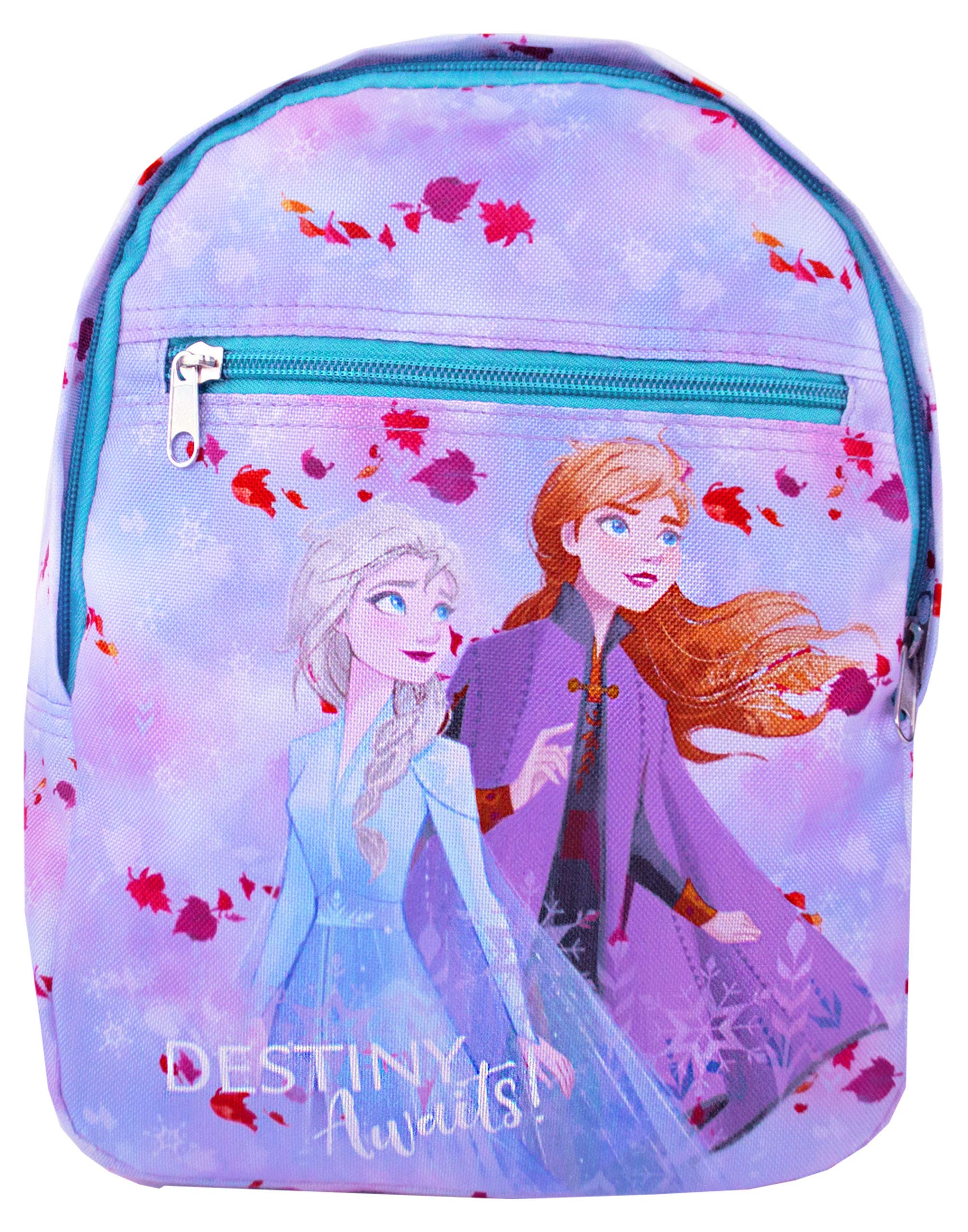 Disney Frozen 2 'Destiny Awaits' Anna and Elsa Girls Backpack | Step into Adventure with Your Favorite Characters | Carry the Magic Everywhere You Go | Let the Enchantment Begin in Every Step You Take