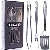 Heavy Duty BBQ Grilling Tools Set. Extra Thick Stainless Steel Spatula, Fork & Tongs. Gift Box Package. Best For Barbecue & Grill. 18 Inch Utensils Turner Accessories By Alpha Grillers