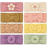 VISBL Baby Girls Headbands with Bows Soft Elastics Head Wrap Hair Accessories for Newborn Infant Toddler Kids