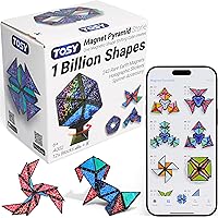 TOSY Magnet Pyramid Stone - 1 Cube Transforms into 1 Billion Shapes, 14 pcs (12 Puzzle pcs and 2 Spinners), 243 Rare Earth Ma
