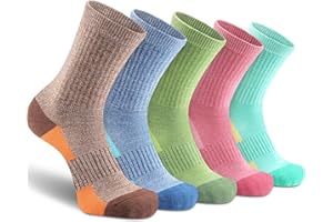 Gonii Women Socks Hiking Running Thick Cushion Athletic Crew Socks 5-Pair