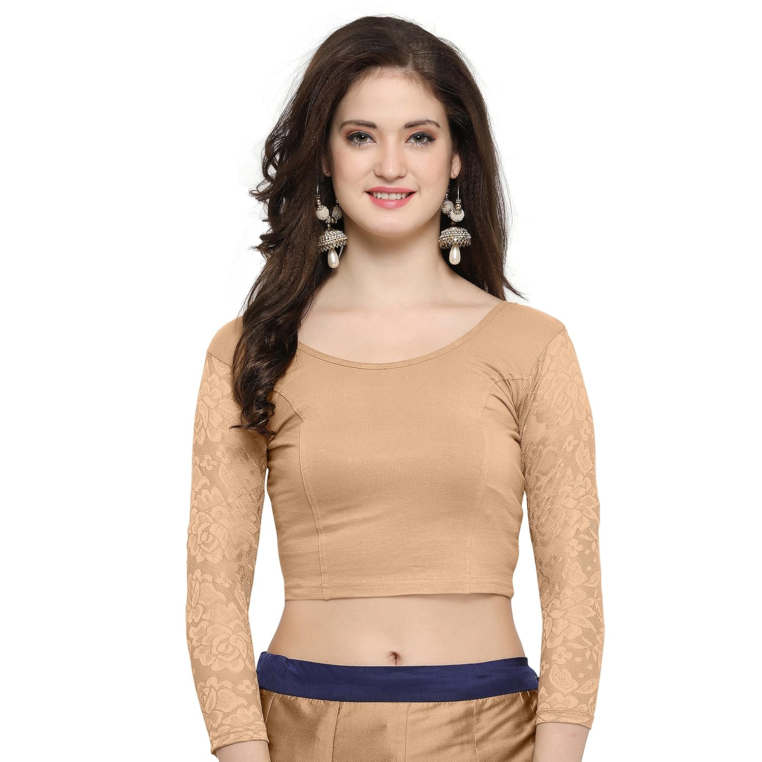 janasya women's cotton lycra stretchable readymade blouse