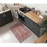 Keen Home Design 2x3 Rug - Machine Washable Entry Rug with Non-Slip Backing, Ideal for Enteryway, Kitchen, Bathroom, Laundry Room - Vintage, Easy Clean, Durable, Low Pile Rug - (2' x 3')