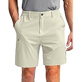 Pinkbomb Men's Golf Shorts with 6 Pockets Stretch Quick Dry Hiking Work Dress Shorts for Men (Bone, Small)