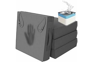 YENING 24x24 Memory Foam Outdoor Chair Cushions Waterproof 4 Inch Extra Thick Patio Seat Pads for Furniture Grey Set of 4