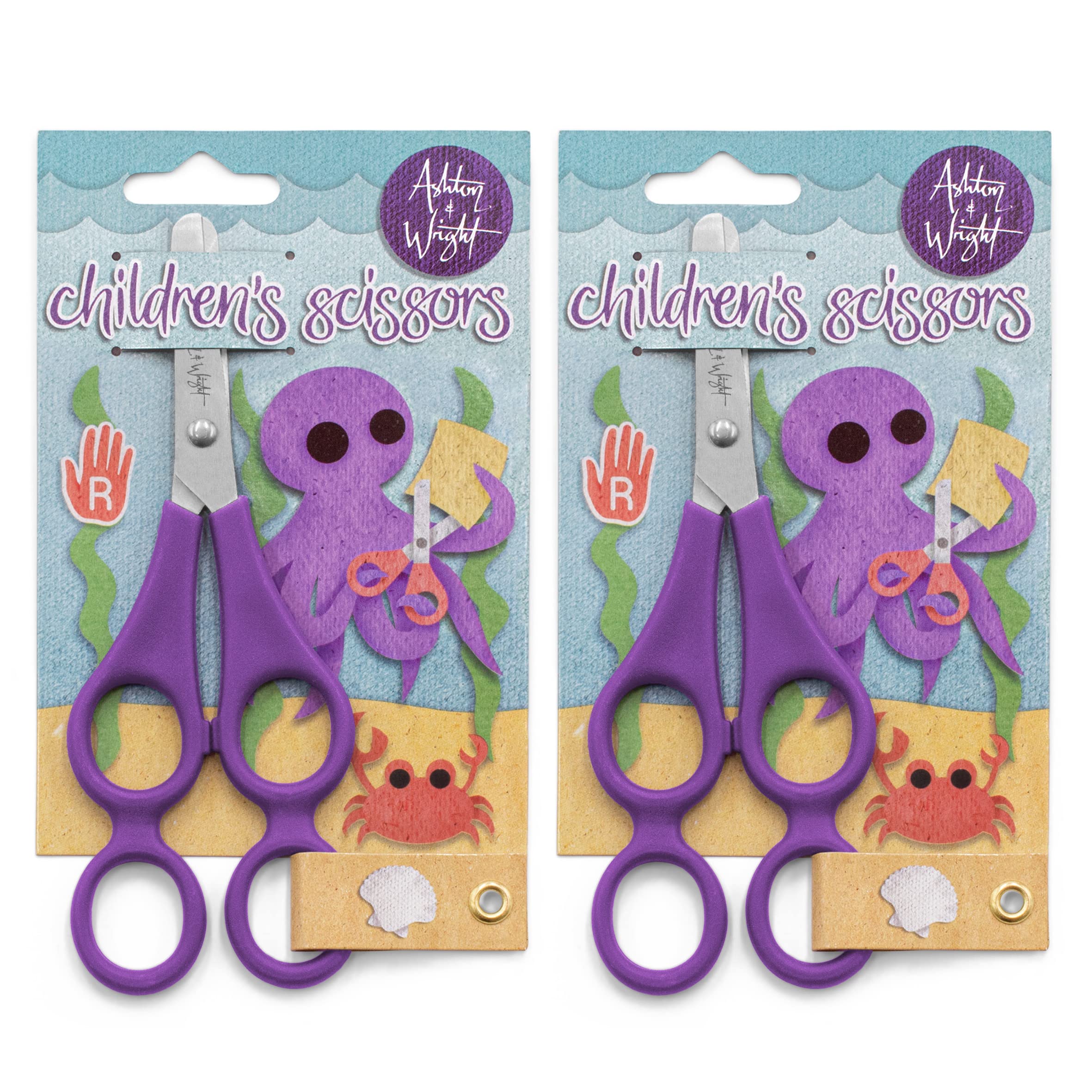 Ashton and Wright - Children's Double Hole Training Scissors - Purple - Right Handed (2) — image 1