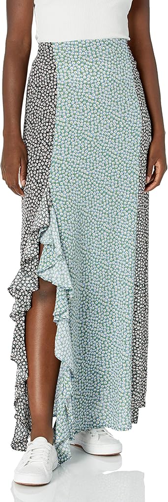 daisy print maxi skirt
