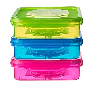 Set of 3 Sandwich Container for Lunch Boxes - Sandwich Box For Kids & Adults (Multi Color)