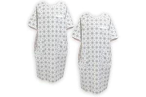 Classy Pal Hospital Gown, Heart Chest Pocket for Women and Men, Medical Patient Gowns, Birthing Maternity Labor, Fits to XXL