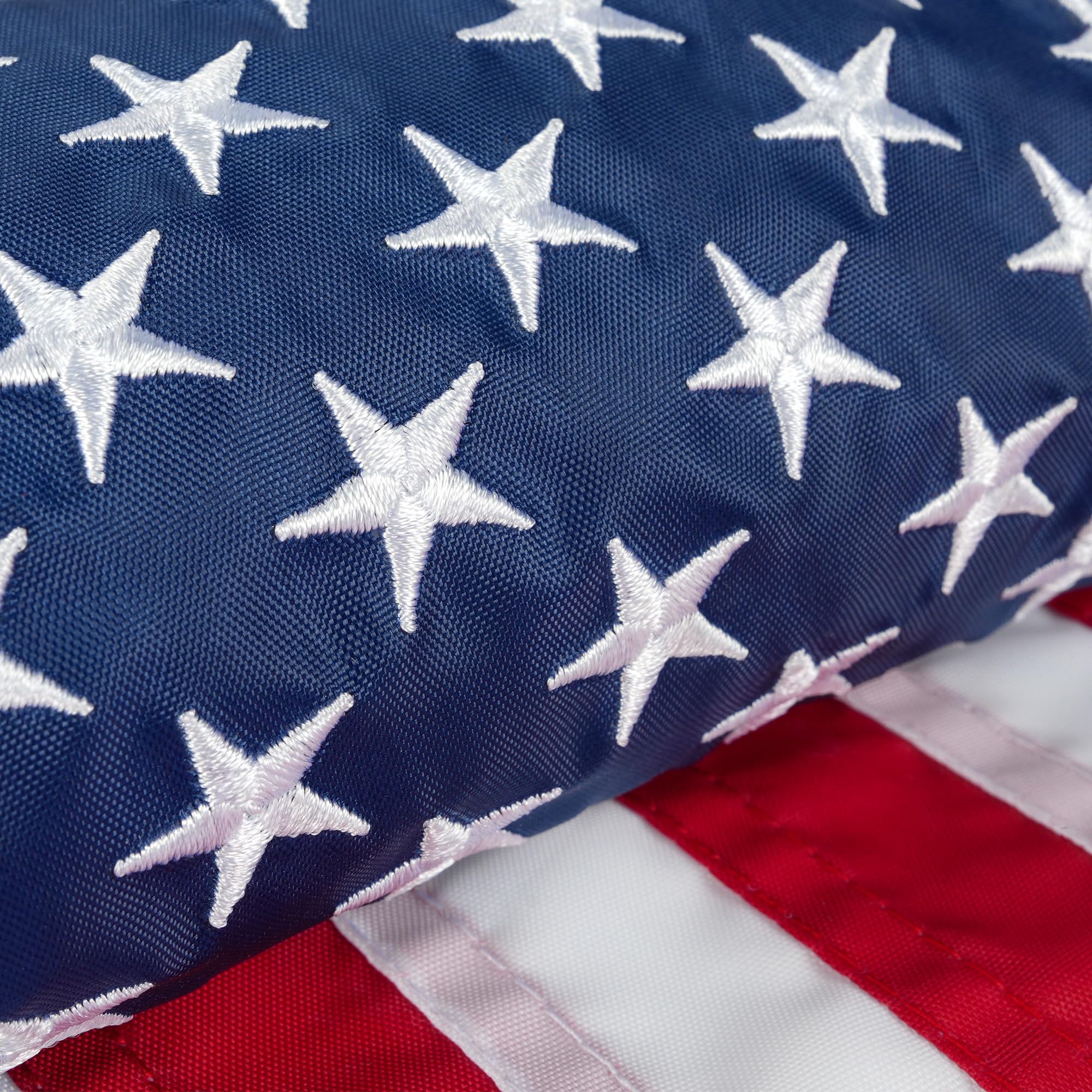 Photo 1 of HOOSUN Small American Flags,12.5 x 18 Inch Boat Flag Heavy Duty Nylon With 2 Brass Grommets Embroidered Stars,Labor Day Decorations American Flag for Boat,Small USA Flags for Patriotic,Bike,Car,Boat
