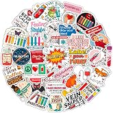 100Pcs Phlebotomy Stickers for Water Bottle, Laptop - Funny Phlebotomy Gifts for Phlebotomist - Phlebotomist Party Supplies &amp; Decorations for Lab Week - Gift for Women &amp; Men