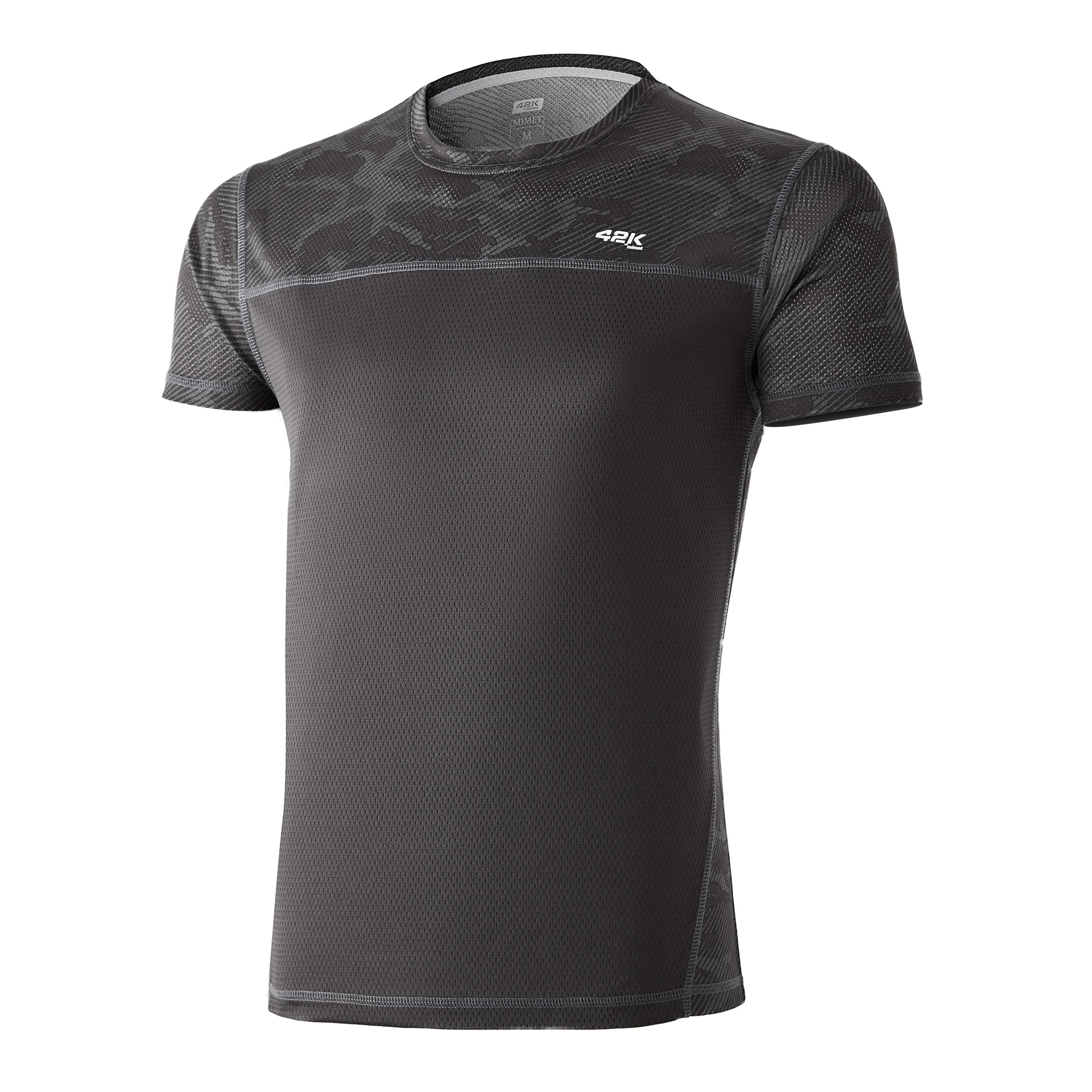 42K RUNNING - Technical T-Shirt 42K MIMET Man Short Sleeve Graphite Grey