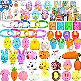 U-Goforst 100 Pack Easter Egg Fillers, Easter Basket Stuffers for Kids Boys Girls, Easter Party Favors Assorted Toys, Easter Egg Hunt, Easter Gift Goodie Bags Stuffers Filling Treats Classroom Prize