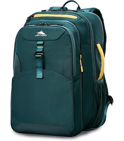 High Sierra Hi-Life Travel Backpack - Features 2-inch Expansion, WetPak Pockets, 17” Laptop Compartment, Stack-It Strap, Adjustable Sternum Strap, Fleece Pocket, Dual Water Bottle Pockets - Blue/Black