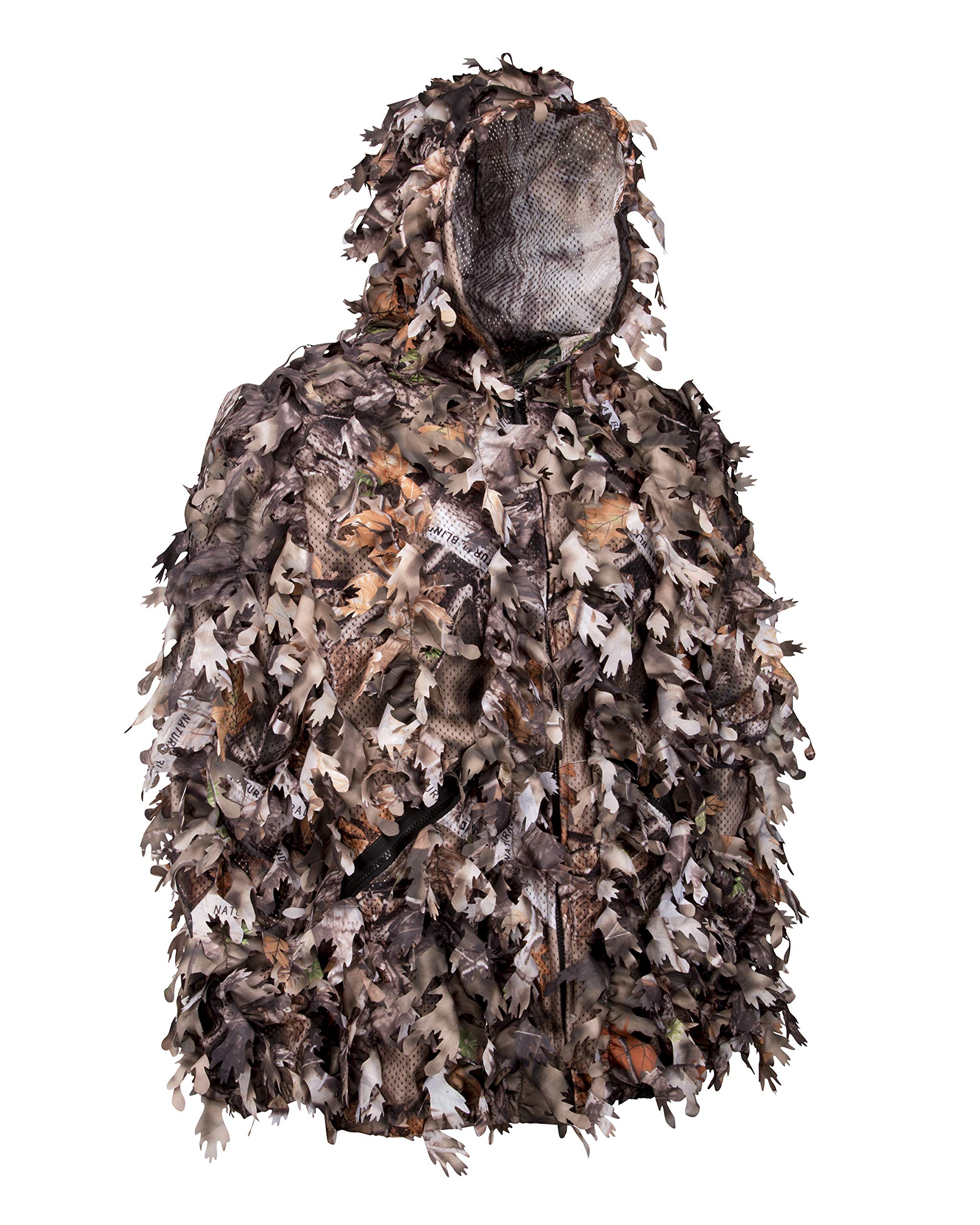 North Mountain Gear Ghillie Suit - Camo Hunting Suit - 3D Leafy Suit - Camouflage Hunting Suit Camo Jacket & Pants - Full Front Zipper, Zippered Pockets - Breathable, Quiet