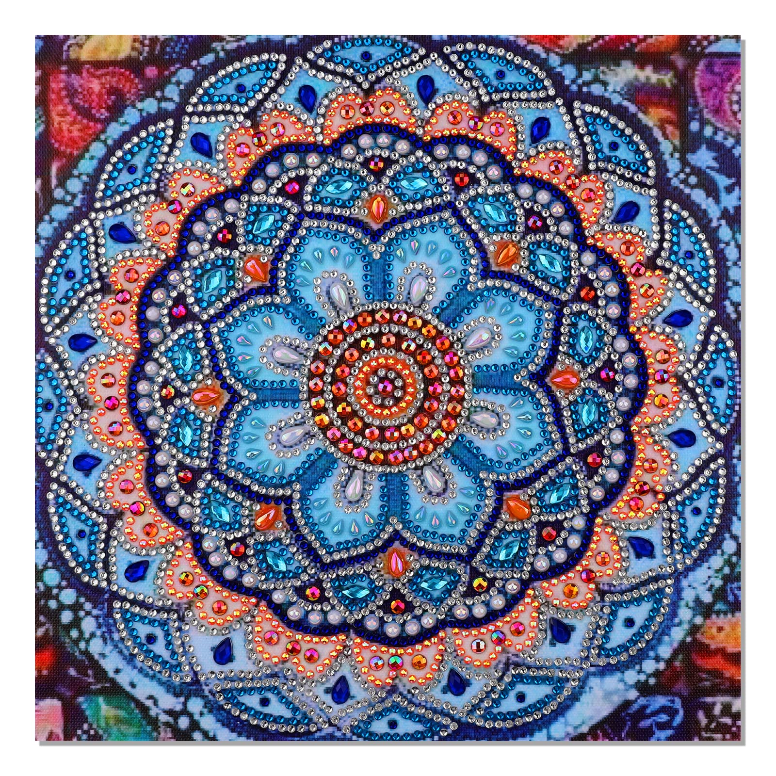 MWOOT 5D DIY Mandala Flower Diamond Art Painting Kits, Mandala Crystal Painting Sets Diamond for Painting by Number Kit, Special Shaped Rhinestone Diamond Pasted Painting for Wall Decor (30x30CM)
