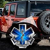 EMS Logo (Z2) Blue Flames Vinyl Decal Sticker