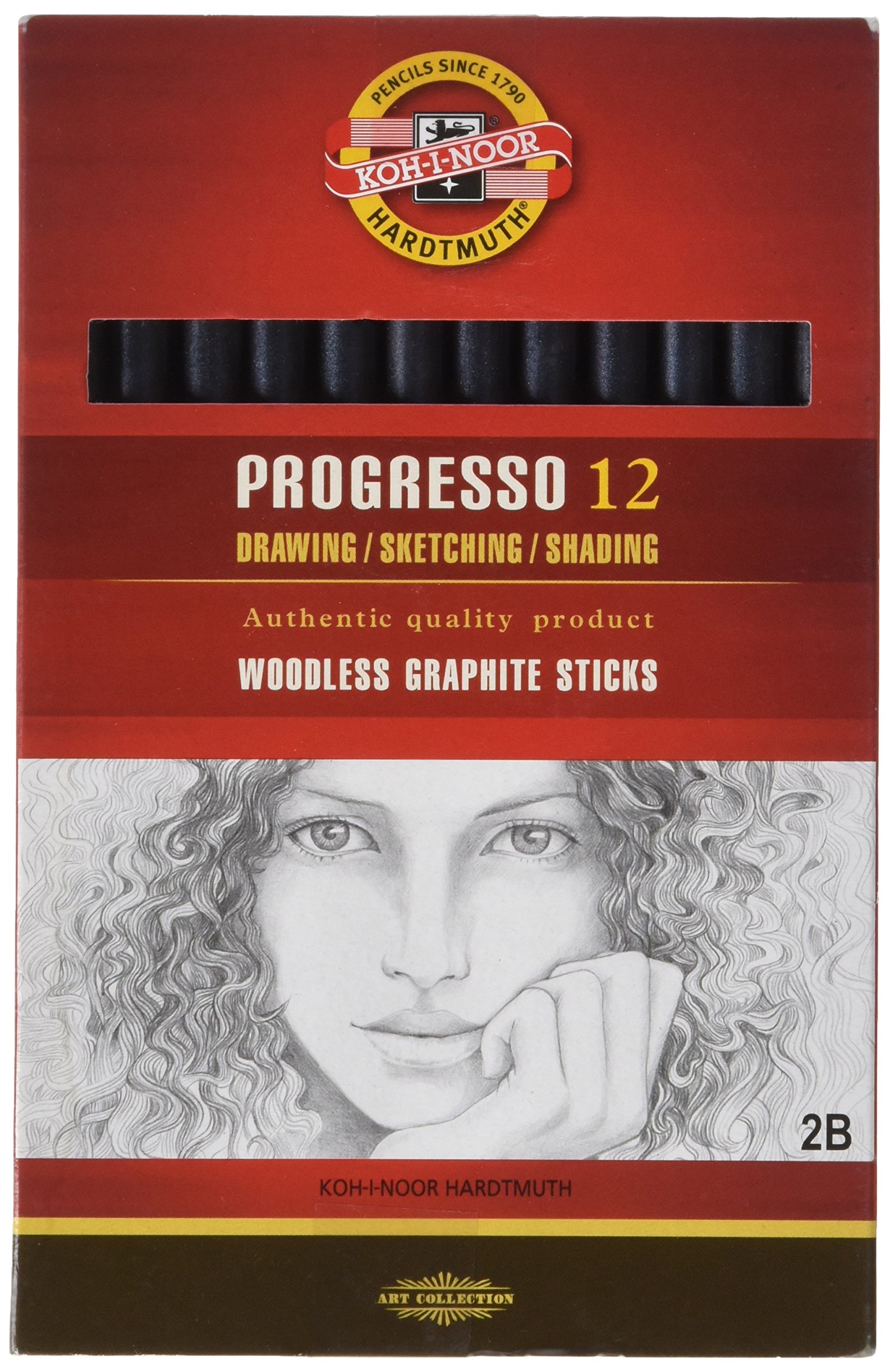 KOH-I-NOOR Progresso 2B Woodless Graphite Pencil (Box of 12)