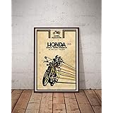 Vintage 1964-74 HONDA Motorcycle Handbook POSTER! (Up to full-size 24" x 36") - Japan - Motorbike - Motocross - Retro - Clyme
