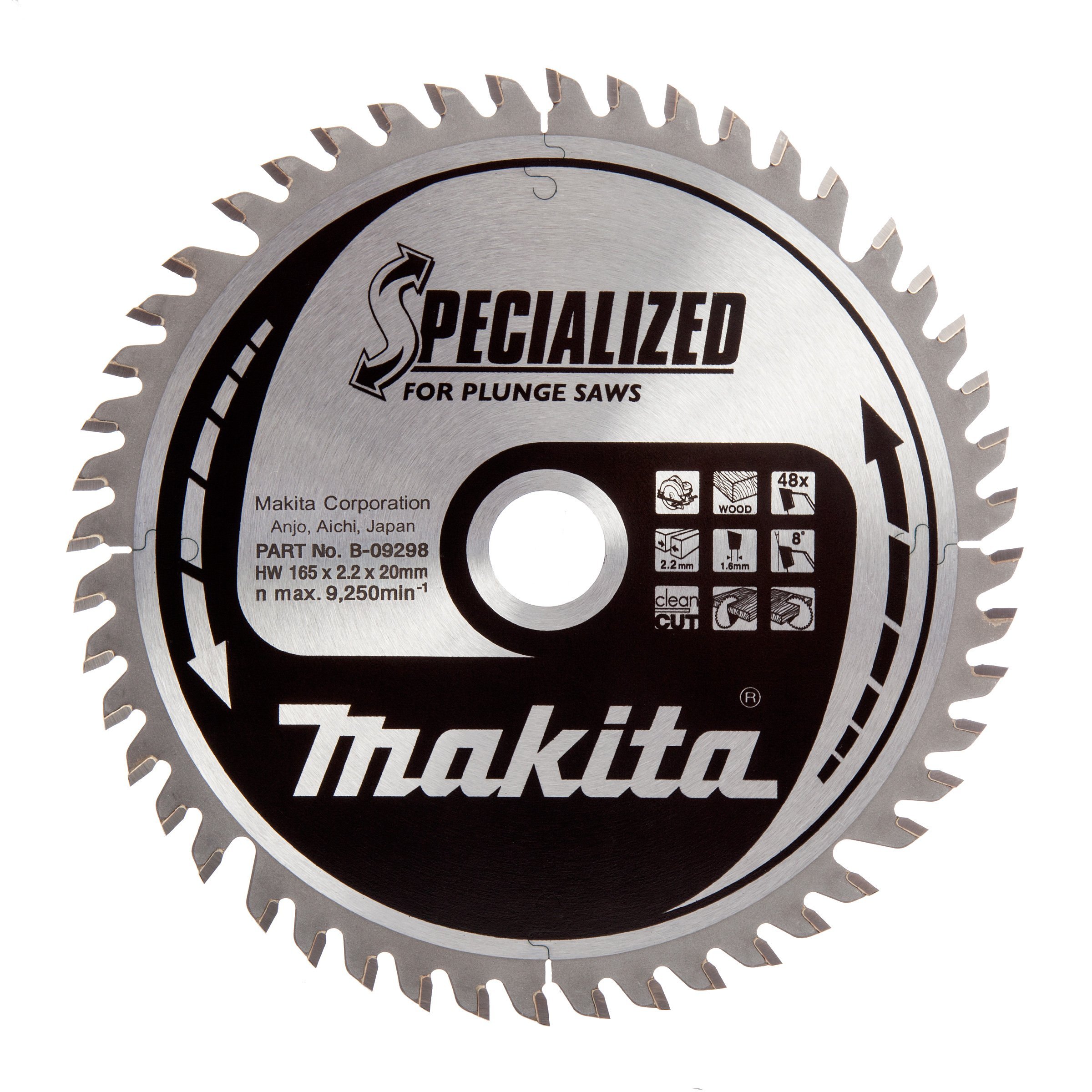 MAKITA B-09298 165 x 20mm Specialized Blade for Plunge Saw