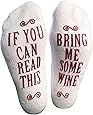 Luxury Combed Cotton "Bring Me Some Wine" Socks - Perfect Hostess or White Elephant Gift Idea, Birthday Present, or Novelty Gift Idea for a Wine Enthusiast
