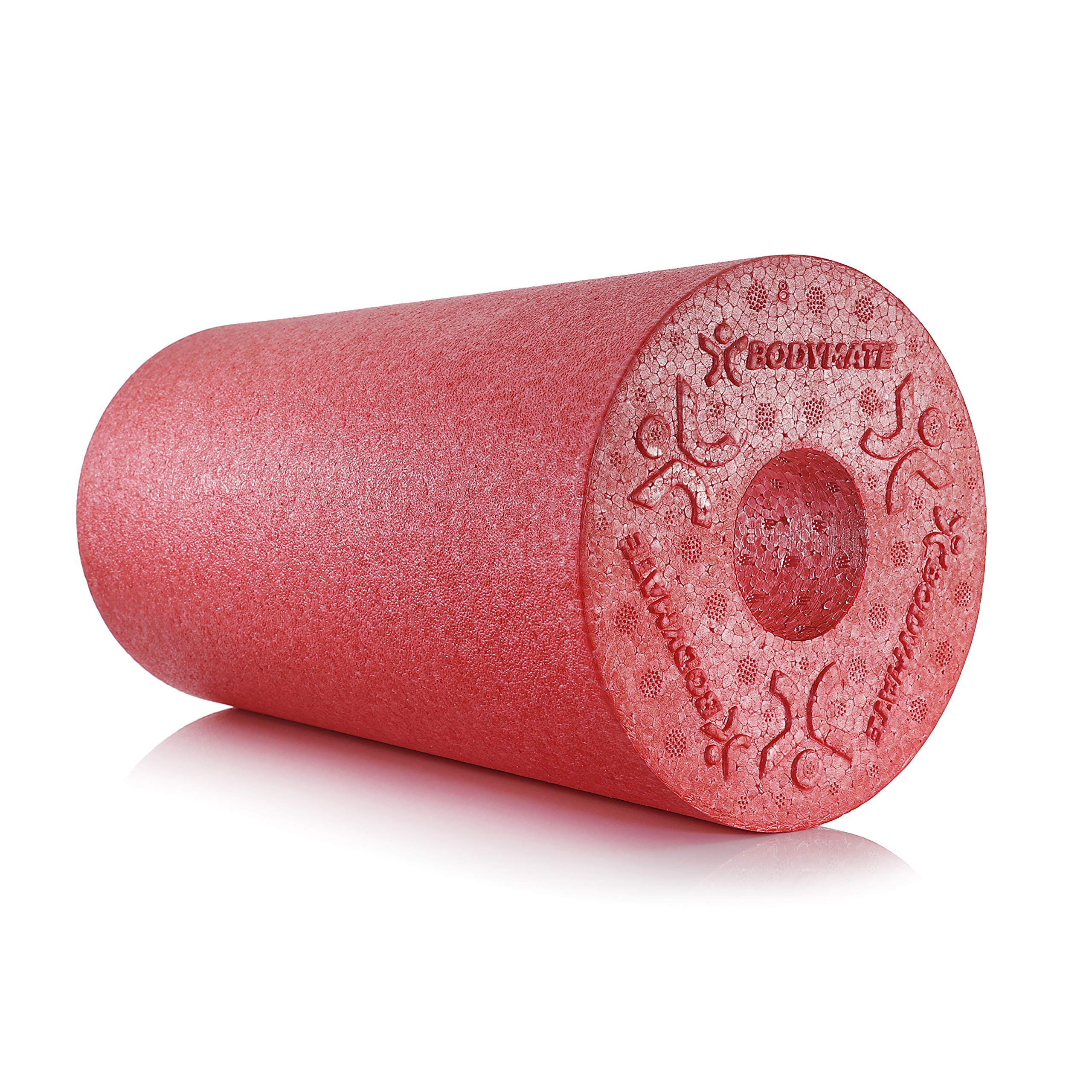 BODYMATE 30cm Long Standard Medium-Hard Smooth Foam Roller with Free E-Book