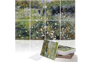 PINWELIFE® Masterpiece Acoustic Art Tiles – 8-Pack 12"×16" Sound Absorbing Panels, Decorative Acoustic Wall Art, Noise and Ec