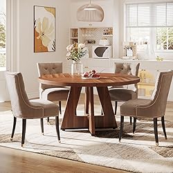 Tribesigns Round Dining Table Wood Kitchen Table