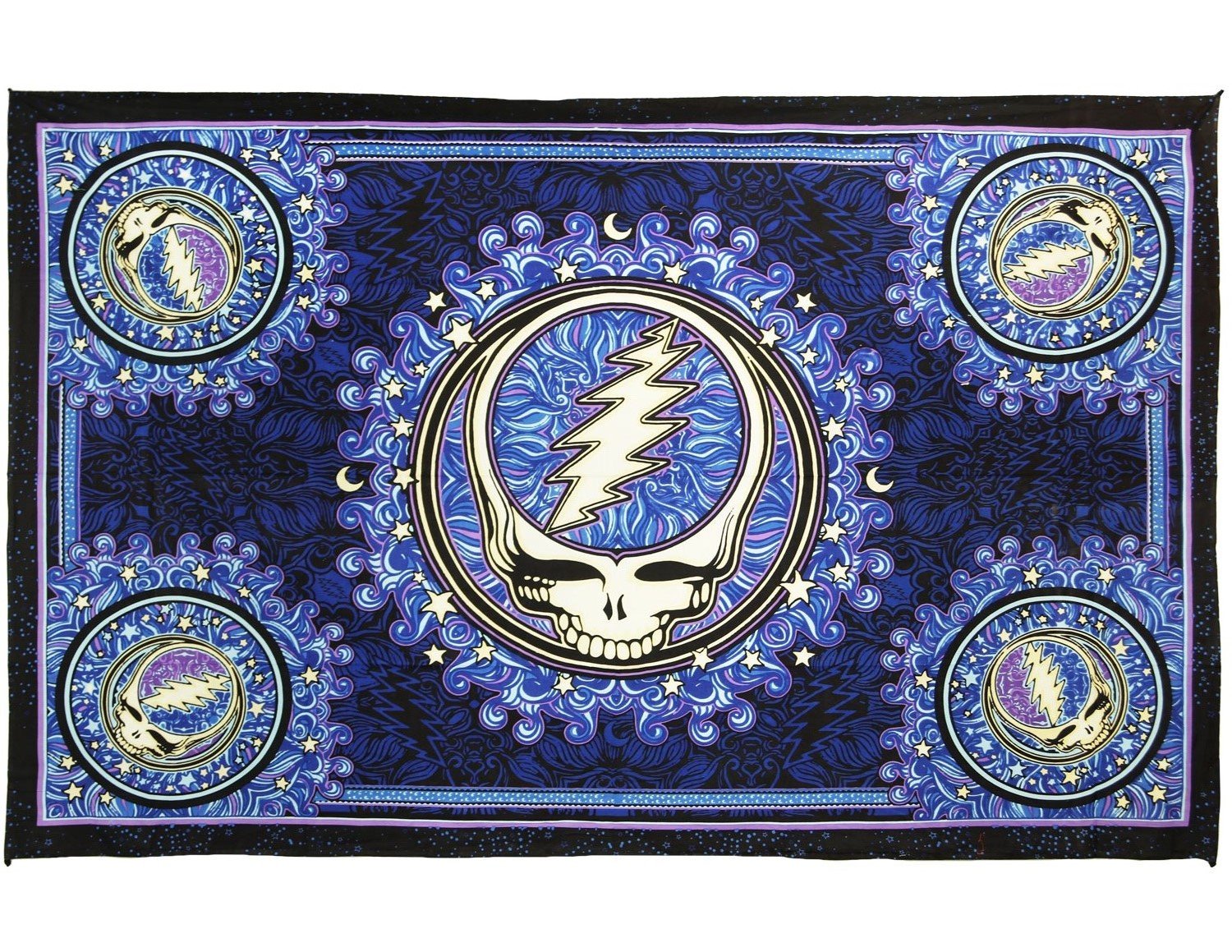 Sunshine Joy Grateful Dead Steal Your Face Tapestry Dan Morris Tablecloth Wall Art Beach Sheet Huge 60x90 Inches