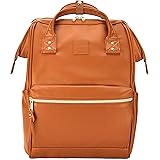 Kah&Kee Leather Backpack Diaper Bag Laptop Travel Doctor Teacher Bag For Women Man (Camel II)