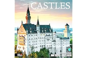 RED EMBER Castles 2026 Wall Calendar 12 Month | 12" x 24" Open | Thick & Sturdy Paper | Holiday Gift | Travel Calendar 2026
