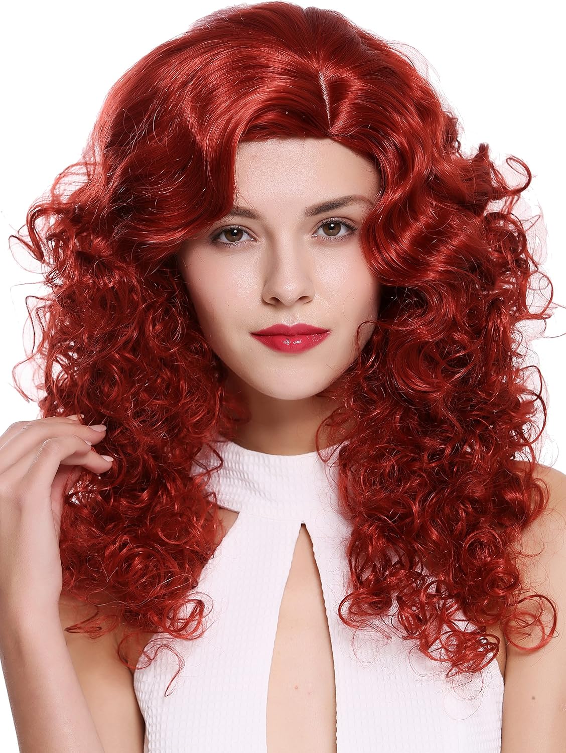WIG ME UP - 1355AB-137 Quality women's wig lady long voluminous side parting curls pomp red, fiery red, Länge: ca. 55 cm - Image 4