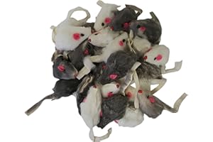 Real Rabbit Fur Mice Cat Toys 24-pack
