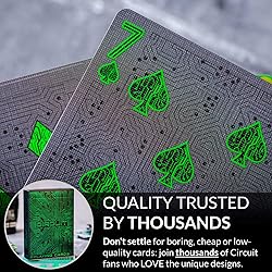 Circuit Neon Green Playing Cards with Free Card