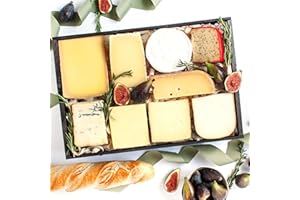igourmet Cheese Lover's Sampler Gift Box - Includes Spanish Manchego, Italian Gorgonzola Piccante, Double Gloucester Onion & Chive Cheese, Asiago Fresco, Aged Cheddar, Aged Gouda, Brabander Gouda, Gruyere and Camembert