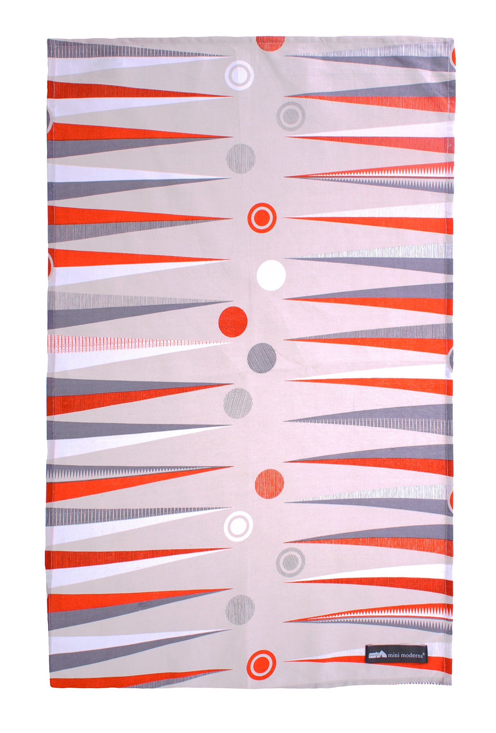 Backgammon Orange Cotton Tea Towel