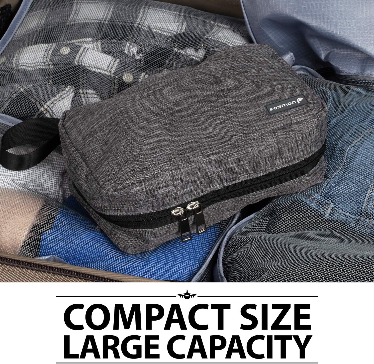 Hanging Toiletry Bag, Fosmon Portable Hanging Toiletries Travel Organizer Bag with 3 Pouches, 3 Pockets & 1 Sturdy Hook - Image 5