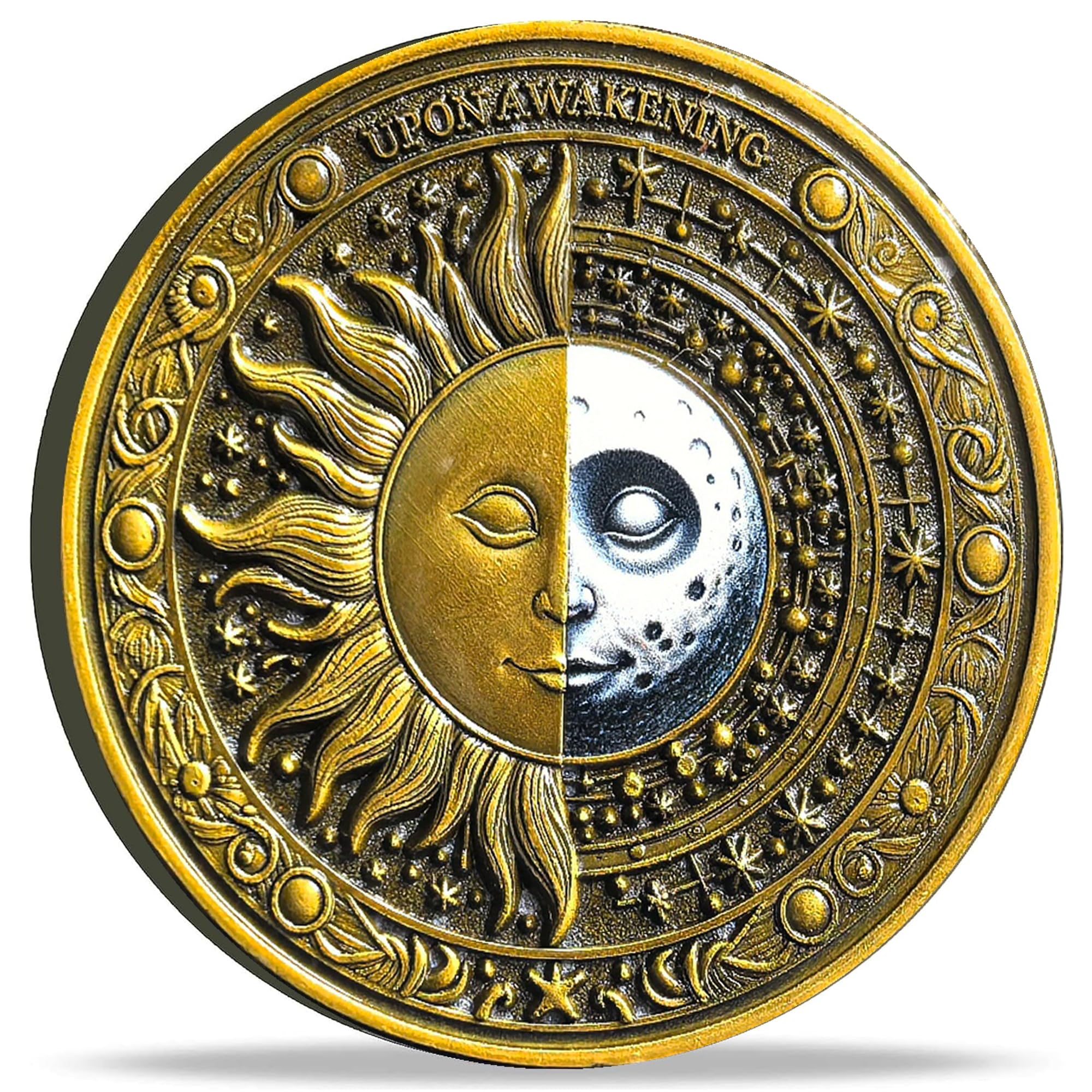 Photo 1 of Strugglejewelry Sun and Moon Upon Awakening Sobriety Chip Phoenix Renewal AA Medallion - Ideal for Personal Growth and Motivation