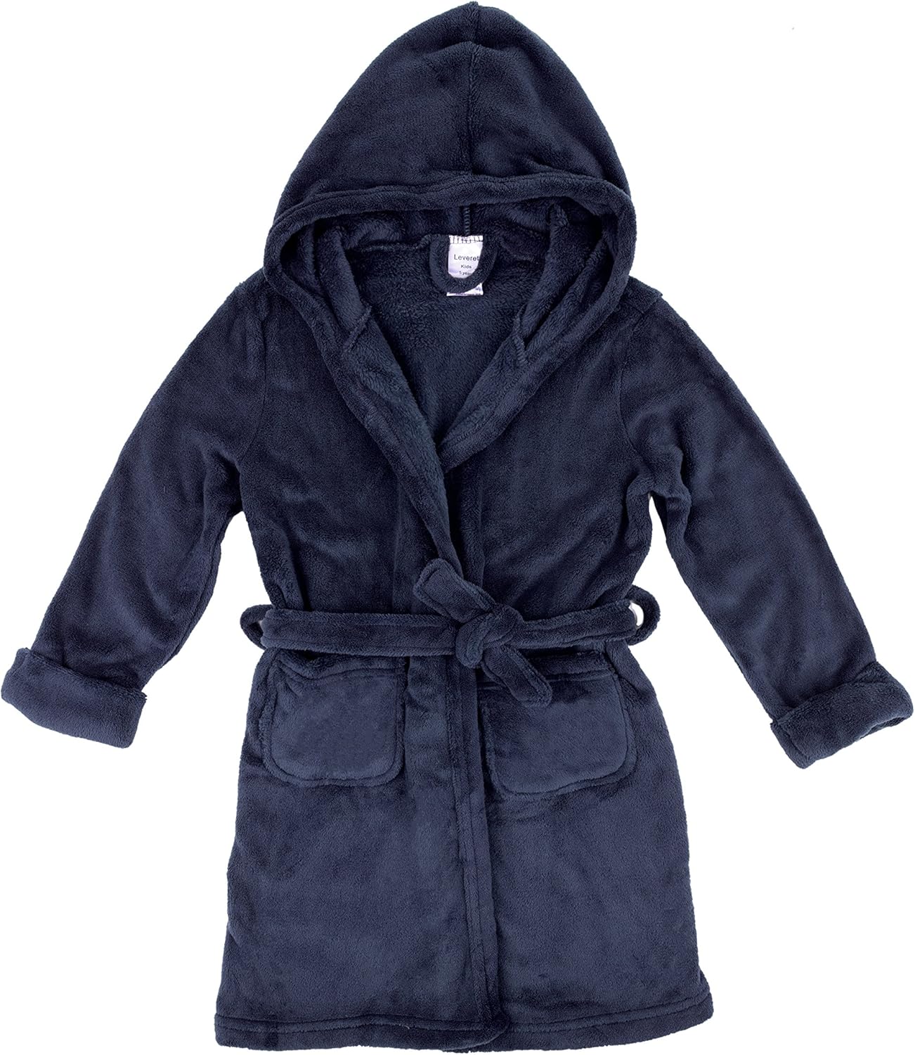 Leveret Kids Robe Boys Girls Solid Hooded Fleece Sleep Robe Bathrobe (2 Toddler-16 Years) Variety of Colors: Clothing