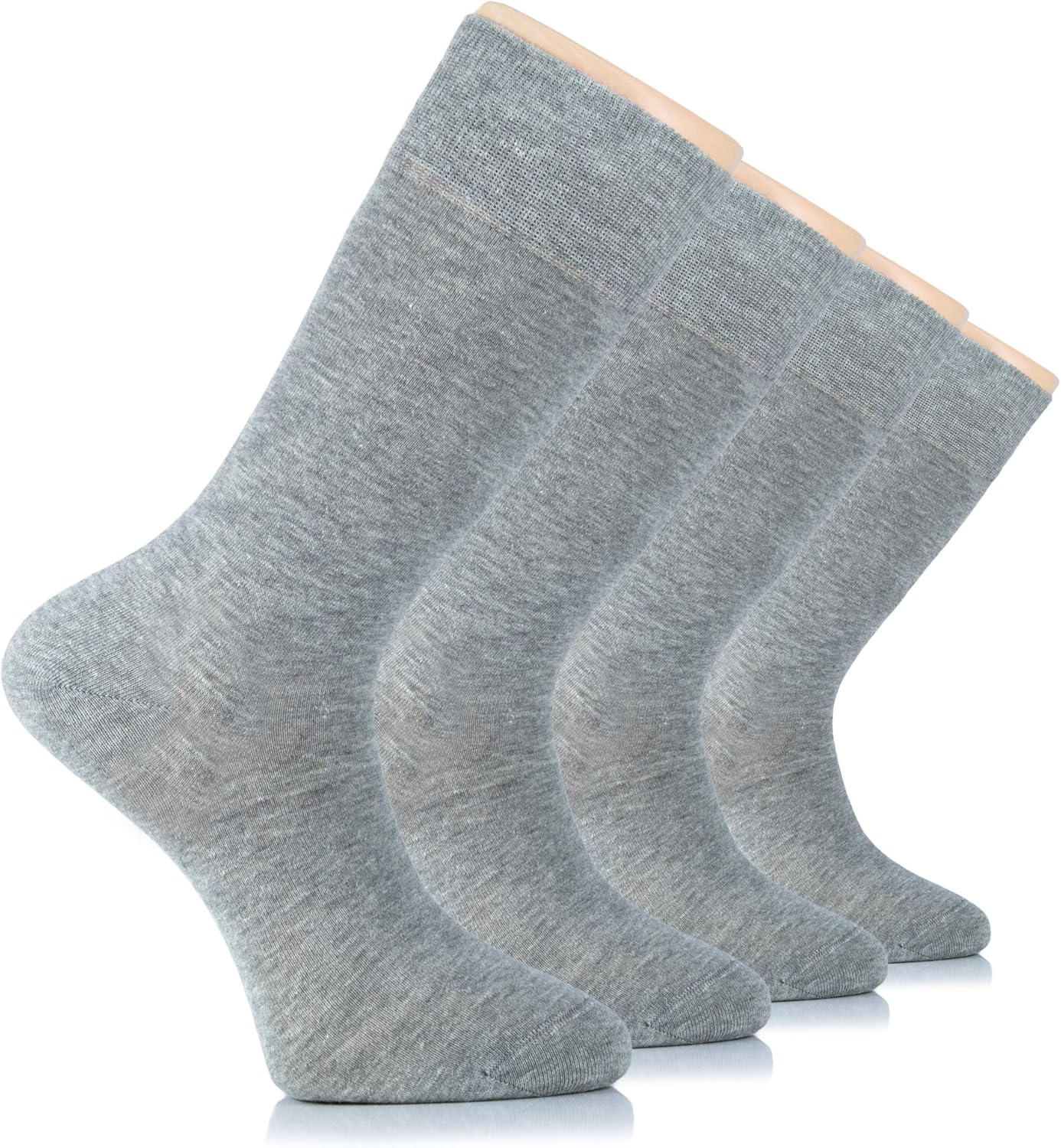 Hugh Ugoli Men's Cotton Dress Socks Seamless Toe Business Crew Men Thin