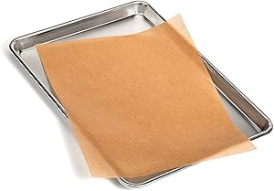 Zenlogy 12x16 (500 Pcs) Unbleached Parchment Paper Sheets for High Heat Baking - Exact Fit for Your Half Sheet Pans with Convenient Pullout Storage Box