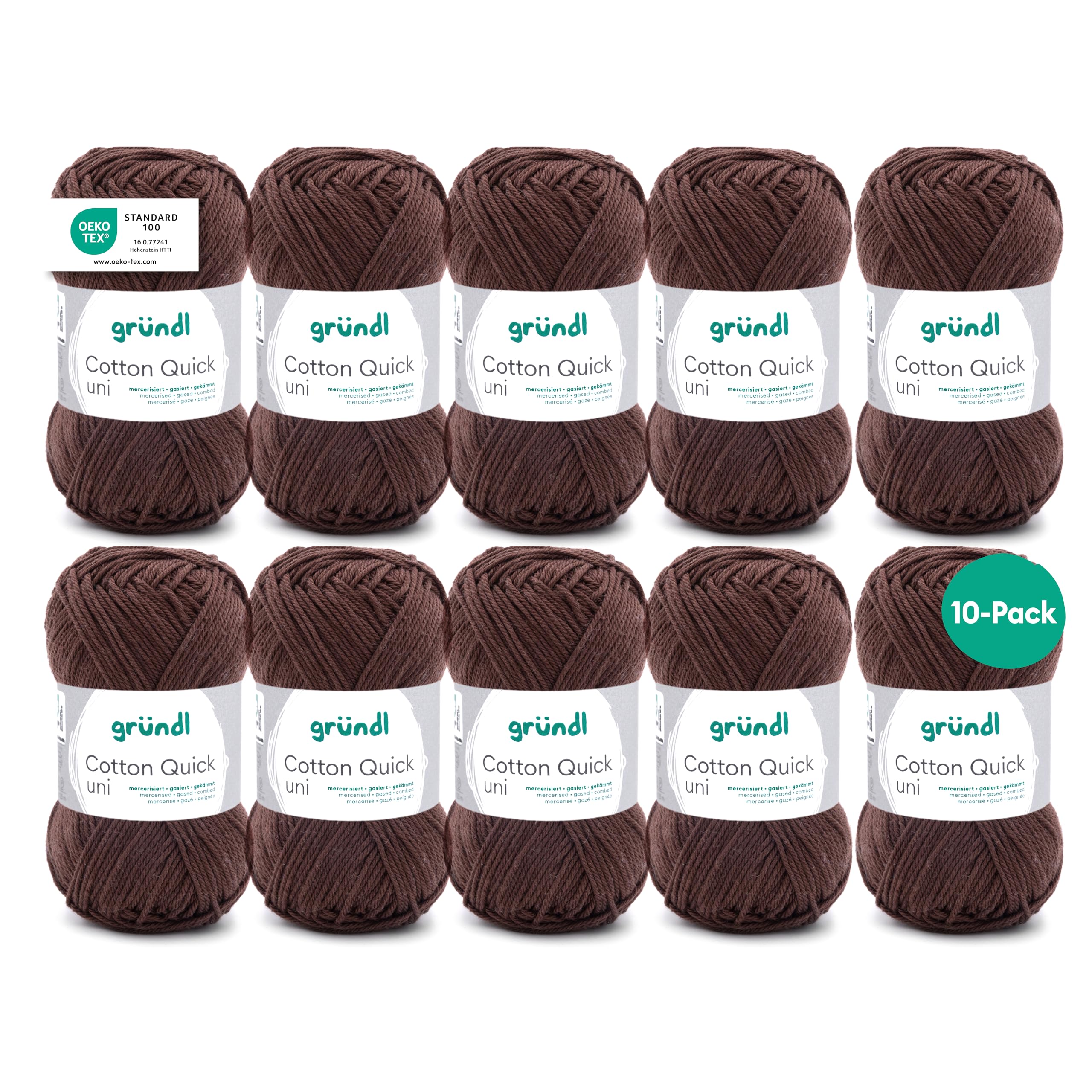 Gründl Value Pack Cotton Quick Yarn, Cotton, chocolate, 29 x 12 x 7 cm