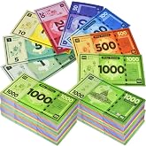 Queensell Play Money Suitable for Monopoly Board Game &ndash; 480 pcs of 60 Each Bill Denomination &ndash; Double Sides Printing Paper Money for Pretend Play Cashier - 480 pcs