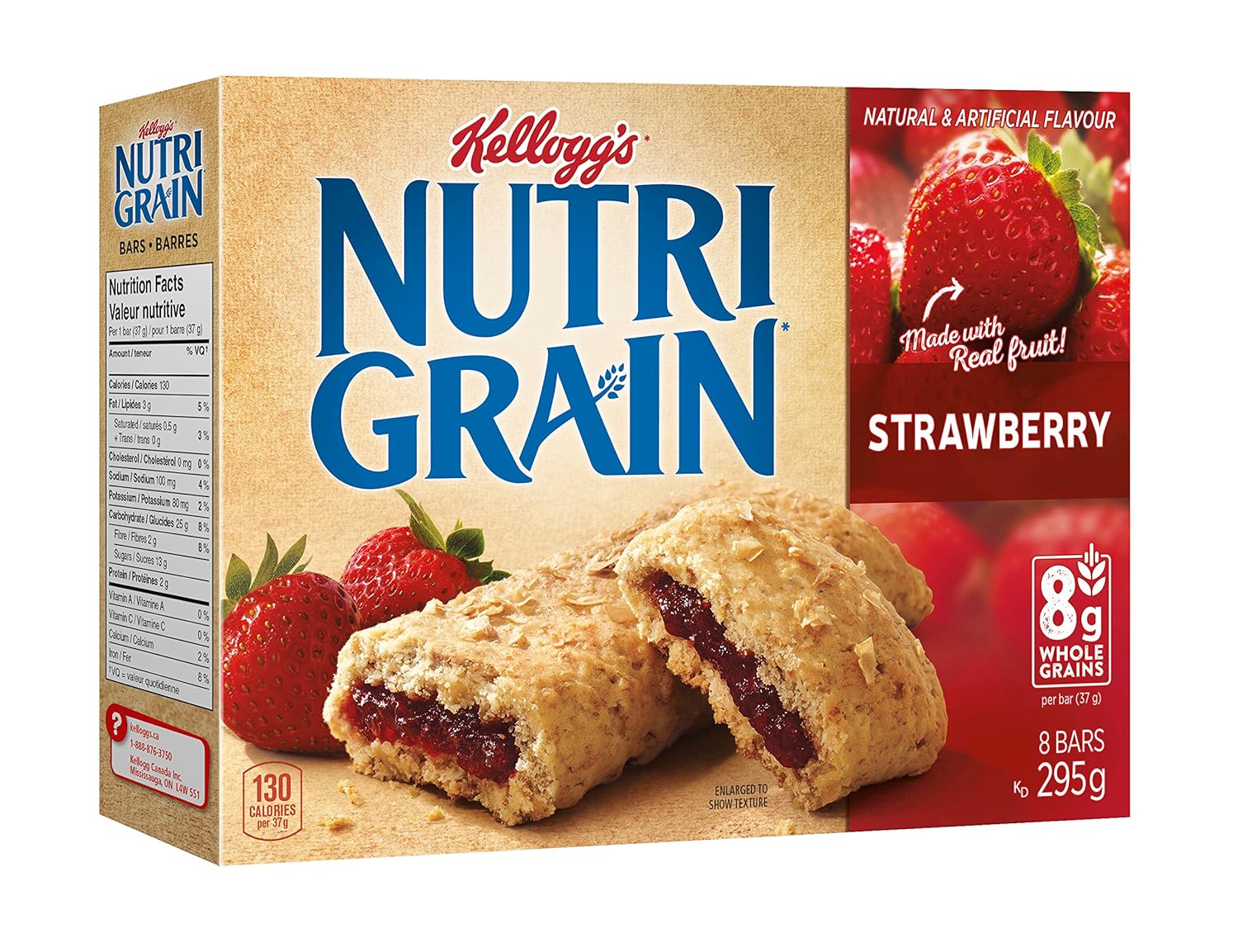 Kellogg's NutriGrain, Strawberry Cereal Bars, 295g/10.4oz., 8ct