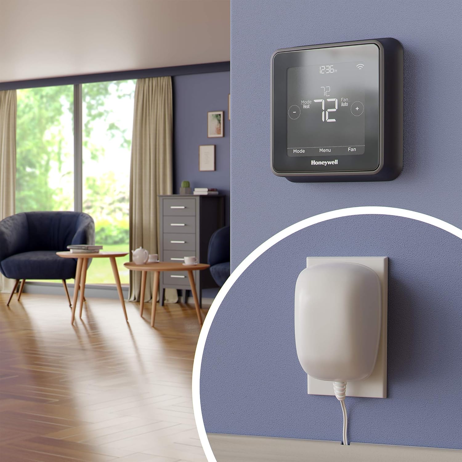 Fyve 24 Volt Transformer, C Wire Adapter, Compatible with Nest Honeywell Ecobee Sensi Thermostats, Doorbell Transformer for All Versions of Ring Nest Hello Skybell, Extra Long 25' Cable: Home Improvement