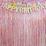 GREATRIL Rose Gold Tinsel Curtain Backdrop 1m x 2.5m Pack of 2 view 6