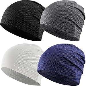 WTACTFUL Cooling Breathable Skull Cap Men Women, Sweat Wicking 1-2-4 Pack | 3D Honeycomb Mesh Lightweight Moisture-Wicking Qu