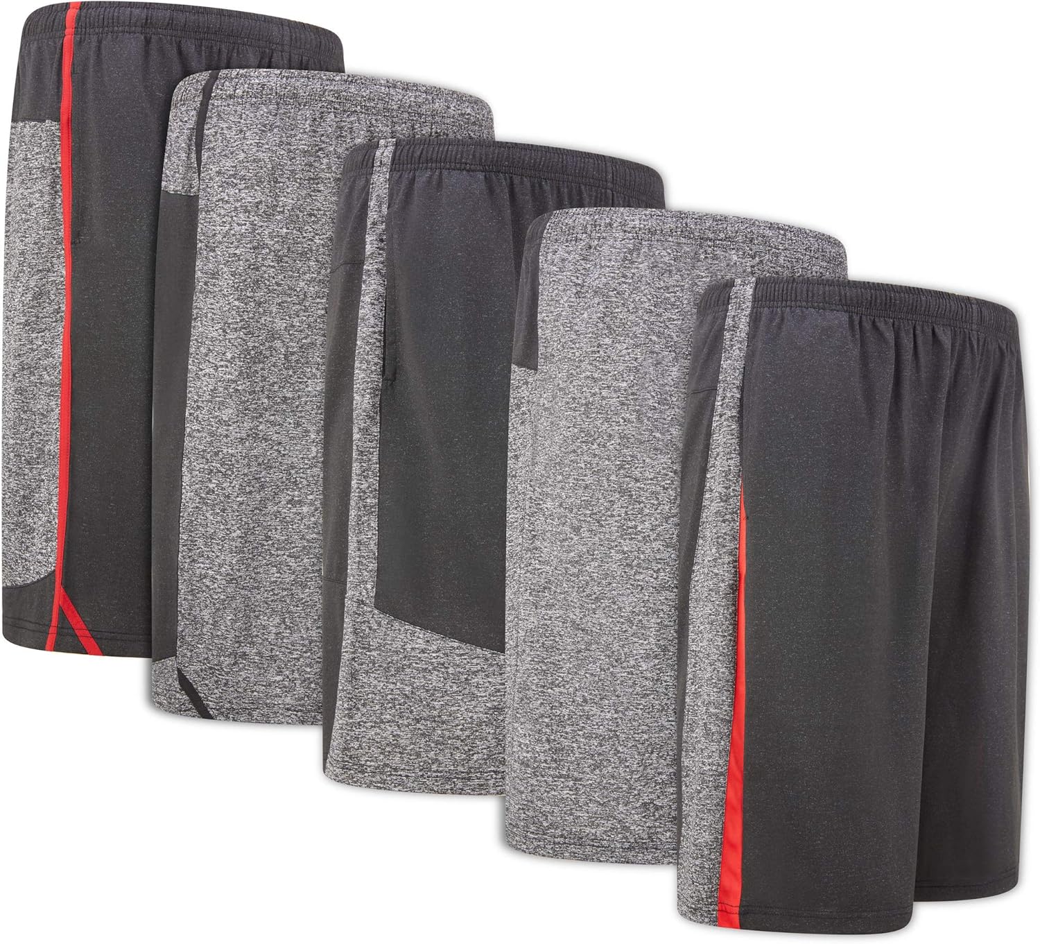 5 Pack Men’s DryFit Active Athletic Shorts Basketball Running Workout